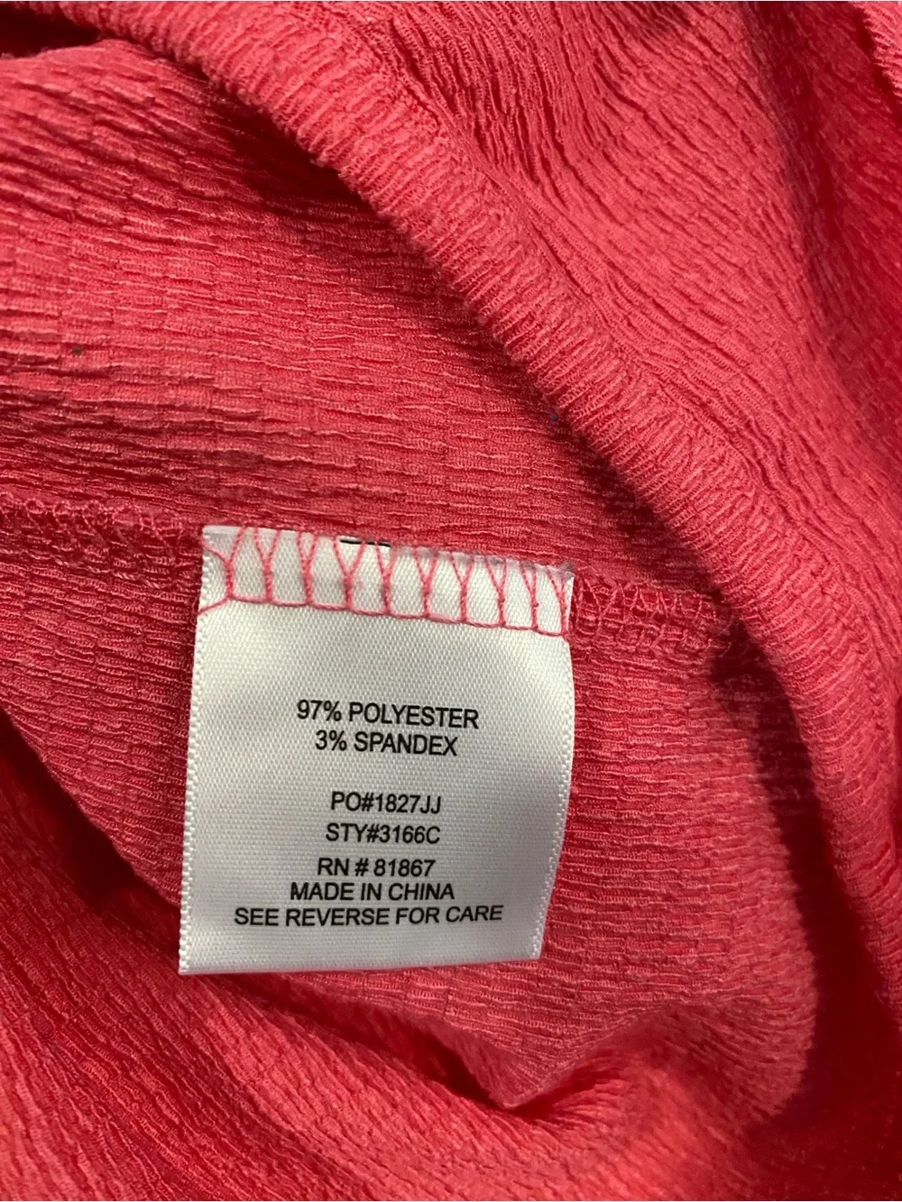Olivia Sky Crinkled Button-Front Blouse in Coral Pink